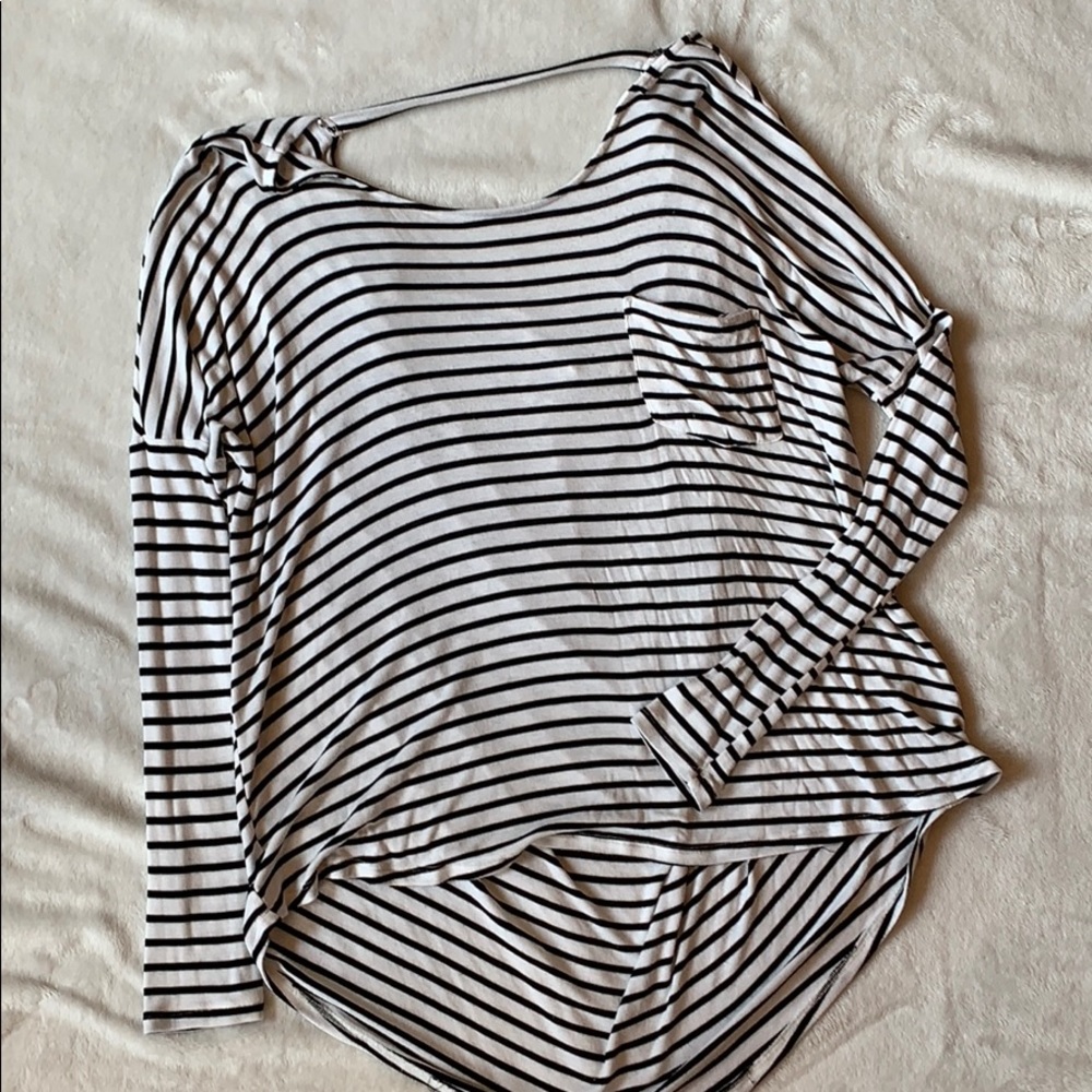 Black And White Long Sleeve Top